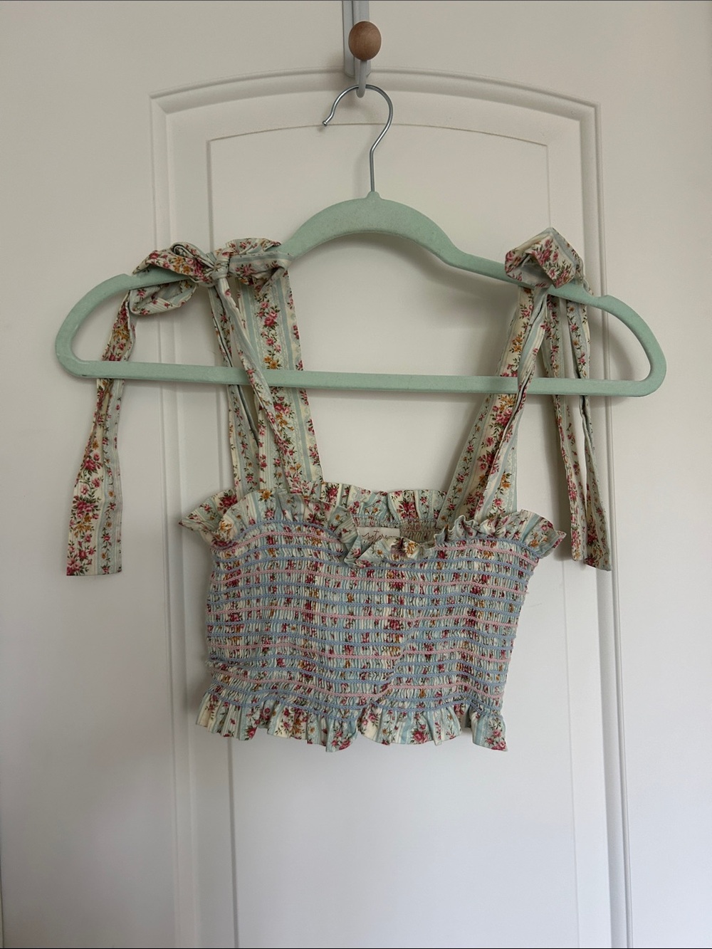 Petersyn Smocked Floral Mini Top • Crop (LSF2)